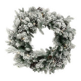 Christabelle 61cm Snowy Christmas Wreath with LED Lights Dorchester Pine Cones Front Door Decor 112_NATSD61