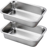 2PCS Stainless Steel Baking Pans - 9x13 Inch Rectangle Lasagna Pan Set - Deep Dish, Stackable - For V1192-AZ-W-26223