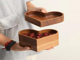4-Piece Heart-Shaped Wooden Bowl Set Snack Fruit Dried Food Nut Candy Storage Decorative Display V1258-DP02-BOL-42
