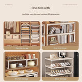 White Adjustable Closet Shelf Organizer, Expandable Wardrobe Divider Rack for Cabinet, Kitchen, and V888-ELOSUNG51360