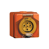 56 Series 500V 20A 5 Pin Round Surface Socket Outlet, Grey V1202-V1-CLI56SO520GY