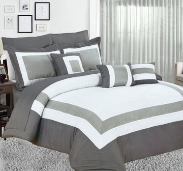 10 piece comforter and sheets set queen charcoal V517-BP10-QCHA