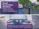 Equipmed Knee Scooter Walker, Dual Brakes - Bag - Broken Leg Ankle Foot Mobility - Crutches V219-HELKNSEQS1RB