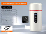 White Portable Car Electric Kettle 12V/24V Universal USB Travel Water Boiler 500ml 316 Stainless V888-ELOSUNG51235