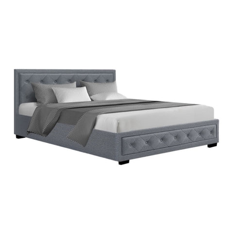 Artiss Bed Frame Queen Size Gas Lift Grey TIYO BFRAME-F-TIYO-Q-GY-ABC