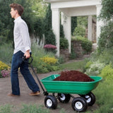 Garden Dump Cart with Heavy Duty Steel Frame,10 Inch Pneumatic Tires Maximum Load Capacity of 250 kg V284-TC2145