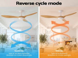 Devanti 52'' Ceiling Fan DC Motor w/Light w/Remote - Wood CF-B-52-310B-LW
