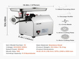 Commercial Electric Meat Grinder 5.5 Lbs/Min Sausage Stuffer Maker Kitchen V952-SYTMDDJRJSYSHS6TA001V3