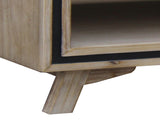 Coffee Table Solid Wood Acacia & Veneer Frame 2 Drawers Storage Sliver Brush Colour V43-CT-SSH