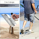 Stainless Steel 2-in-1 Sand Scoop Metal Detecting & Beachcombing, Telescopic Handle, Sandcastle V1232-WSC-BXG-001