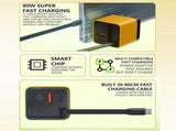 3 in 1, Scalable 80w Max Fast Module with Type-C Cable and 2 USB Ports, Tobre 3 in 1 V1366-AZ2-W-11369