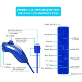 Wii Remote and Nunchuck Controller,Wii Remote Controller ,Silicone Case and Wrist Strap Compatible V1366-AZ2-W-11294