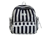 Stripe School Backpack, Cute Aesthetic Backpack with Bowknot, Spacious Lace Trim Bag for Travel V1370-AZ4-15650