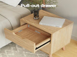 Artiss 2 x Bedside Table 2 Drawers - BODEN Pine FURNI-L-SCAN-BS01-WDX2