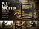 Hand Operated Firewood Splitter Round Base 27cm, Sturdy Outdoor Backyard Wood Cutter V1221-XM-LB1813-GM65
