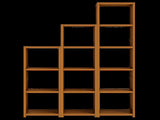 3 Piece Bamboo Adjustable Shelf Set Bookcase Display Storage Rack Stand V63-838791