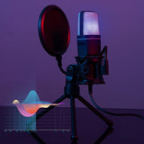 USB RGB Gaming Microphone Condenser Microphone with Tripod Stand for Streaming Recording V1263-JX-6970