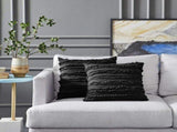 bedding Black Throw Pillow Covers for Couch Sofa Bed, Cotton Linen Decorative Pillows Cushion V1370-AZ4-04834