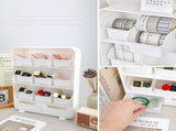 Desk Storage Organizer with 11 Mini Drawers - 4 Tier Plastic Desk Accessories & Workspace Organizers V1192-AZ-W-12164
