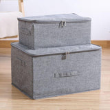 SOGA 2X Grey Small Portable Double Zipper Storage Box Moisture Proof Clothes Basket Foldable Home SBOX021X2