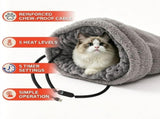 Heated Pet Bed with USB Power, Foldable Cat Dog Sleeping Bag with Soft Fleece, Adjustable V1341-ZY-ZNX8JESR-GREY