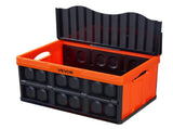 Plastic Collapsible Storage Bins with Lids, 45L 3Packs, Stackable Folding Storage Crates with V952-KZDSLCWXCHS4PZD9O001V0