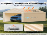 Carport Replacement Canopy, 6 x 3 m Potable Garage Tent Top Tarp with Sidewalls, UV-Resistant & V952-CKPB10X20FTMK3PDN001V0