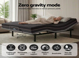Artiss King size bed frame with Giselle Bedding King Mattress, adjustable bed Base Combo for Snoring EAB-8183-SHADOW-18-K