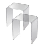 Acrylic End Table, 2 pcs C-Shaped Lucite Side Tables, Clear Acrylic Side Table for Drink, Food, V952-YKLBZXTMSLGZUJFPMV0