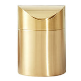 Compact Golden Stainless Steel Trash Can with Lid, Small Office Waste Bin for Home and Workspace V1366-AZ2-W-23725