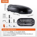 VEVOR Rooftop Cargo Carrier 340 L Luggage Storage Box ABS for SUVs Cars V952-CDXLXHS11LFYIFFORV0