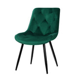 Artiss Dining Chairs Set of 2 Velvet Diamond Tufted Green UPHO-C-DIN-5218-VEL-GRX2
