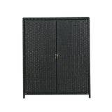 Gardeon Outdoor Storage Cabinet Box Garage Wicker Shelf Chest Garden Shed Tools OSB-CABI-RATTAN-BK