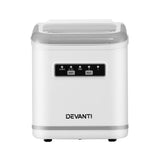 Devanti Ice Maker Machine Portable 12kg Countertop w/Self Cleaning 1.3L White IM-ZB12K-WH