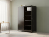 Two-Door Metal Cabinet Shelf Storage for Home Office Gym V63-844361