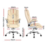 Artiss Executive Office Chair Leather Tilt Beige OCHAIR-G-9314-BG