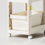 Storage Cart Space Saving Plastic Rolling Storage Organizer with Hooks Handle for Office Bedroom V1294-YM0901-3117240235212