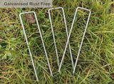 100 pcs U-shaped garden anchor pegs, 150mm, silver V1188-MS-325-1610