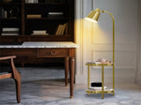 Creative Lamp End Table with Gold Shade - Modern Floor Lamp Accent Furniture & Dcor Lighting for V767-XJJ612-AU