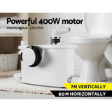 Giantz Macerator Sewerage Pump Waste Water Marine Toilet Disposal Unit Clean PUMP-MAC-400-WH