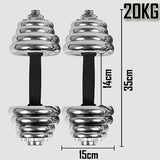 20KG York Dumbbell Set Weight Dumbbells Home Gym Fitness BarBell w/ Case V610-DUMBSE-20K