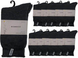 12 Pairs PREMIUM BAMBOO SOCKS Mens Heavy Duty Thick Work Socks BULK Cushion - Charcoal Grey V563-12BBSOX-CHRCLGRY-SIZE11-1