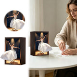 Ballet Girl Tissue Box Holder,Wooden Flying Skirt Paper Dispenser,Elegant Decorative Tissue V1369-AZ3-W-14168