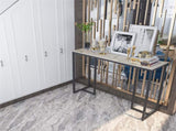 Exquisite Water Ripple Marble Console Table Bar Table w Thicken Stable Metal Leg V767-JJ-XZ181-XNE