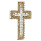 Handcrafted Shell & Narrow Weave Border Wall Hanging Cross 30x3cm V637-33795CRS