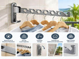 2 Pack Foldable Wall Mounted Drying Rack, Aluminum Clothes Drying Rack for Bathroom Balcony, V1237-ZY-917-321