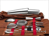 Professional 17-Piece Stainless Steel Cocktail Shaker Set with Canvas Carry Case Complete Bar V1107-CS-TJQTZ