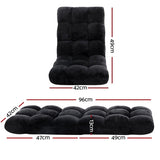 Artiss 4X Lounge Sofa Bed Flannel Fabric Black FLOOR-SBL-M193-S-BKX4