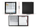 Devanti 56L Bar Fridge Glass Door Mini Fridge Countertop Cooler Black BF-F-G-56L-BK