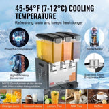 VEVOR Commercial Beverage Dispenser 10L x 3 Tanks Cold Juice Ice Drink Dispenser V952-SYYLJJBSJXS1DZ47WV3